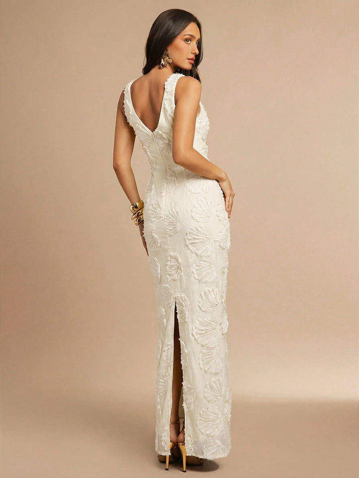 Rochie maxi SHEIN, crem