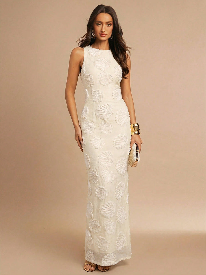 Rochie maxi SHEIN, crem