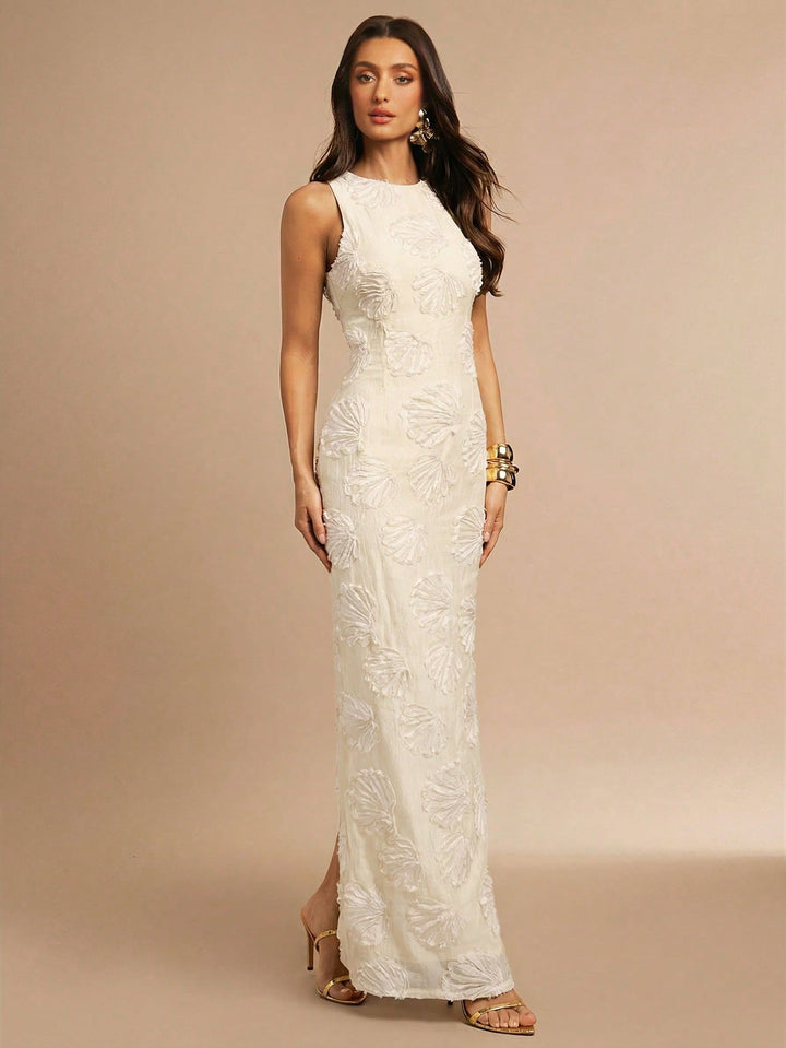 Rochie maxi SHEIN, crem