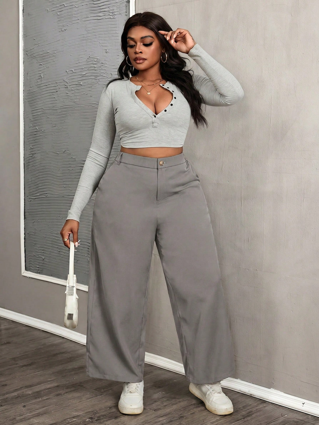 Pantaloni SHEIN, gri