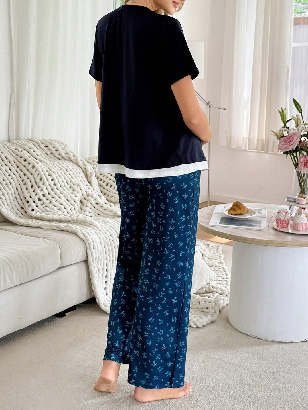 Pantaloni de pijama pentru gravide SHEIN, mix culori