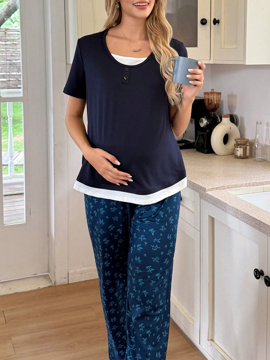 Pantaloni de pijama pentru gravide SHEIN, mix culori