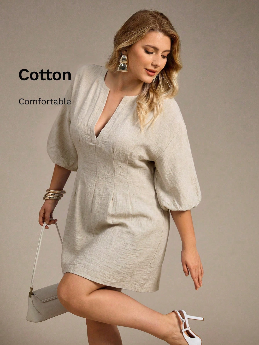 Rochie mini SHEIN, bej