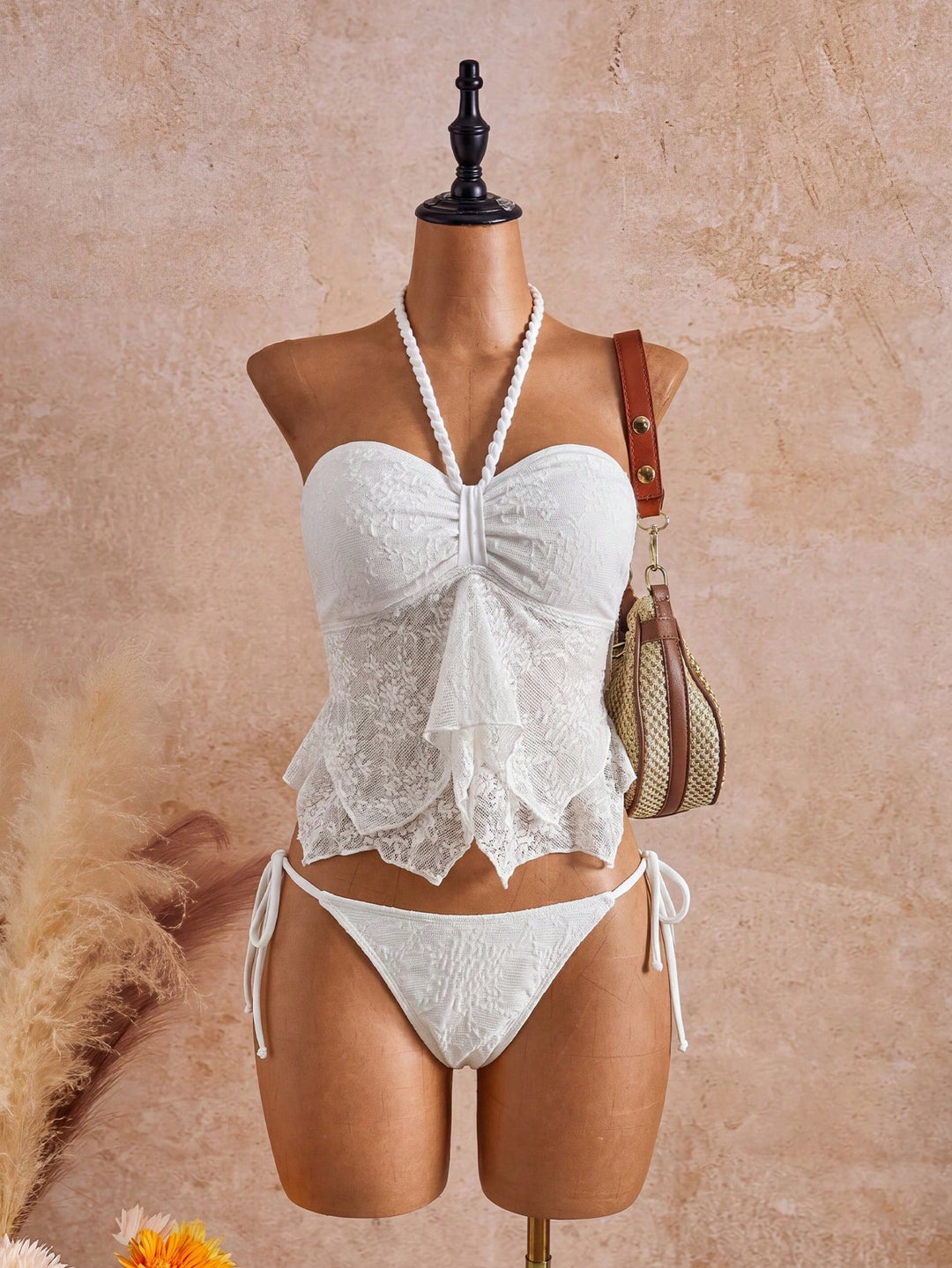 Costum de baie SHEIN, alb
