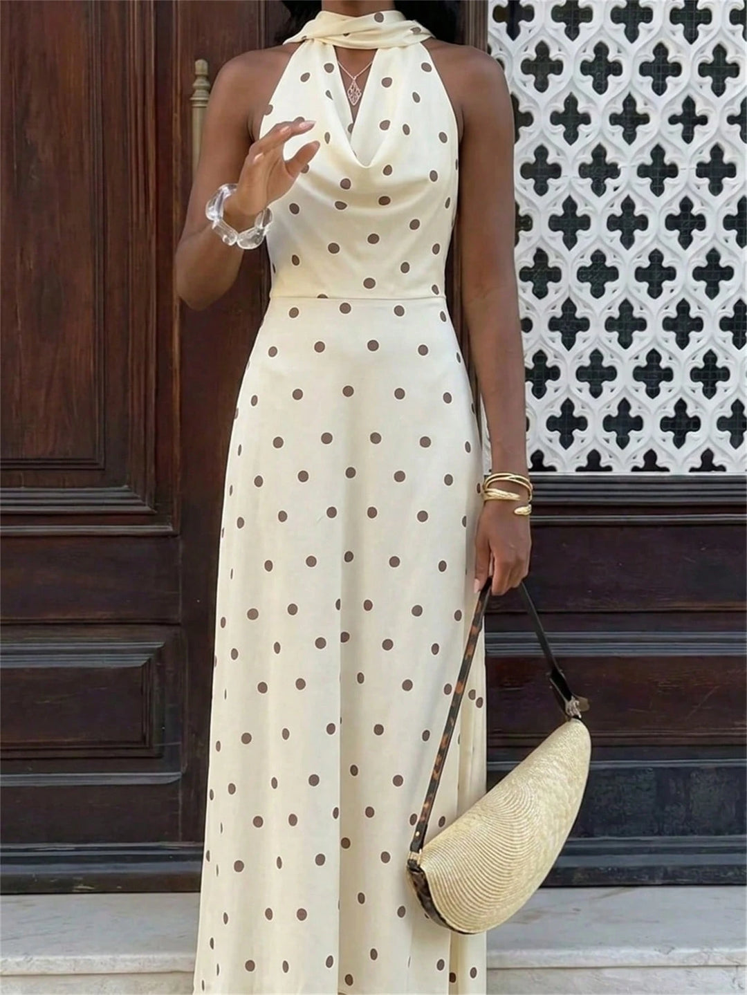 Rochie maxi SHEIN, crem