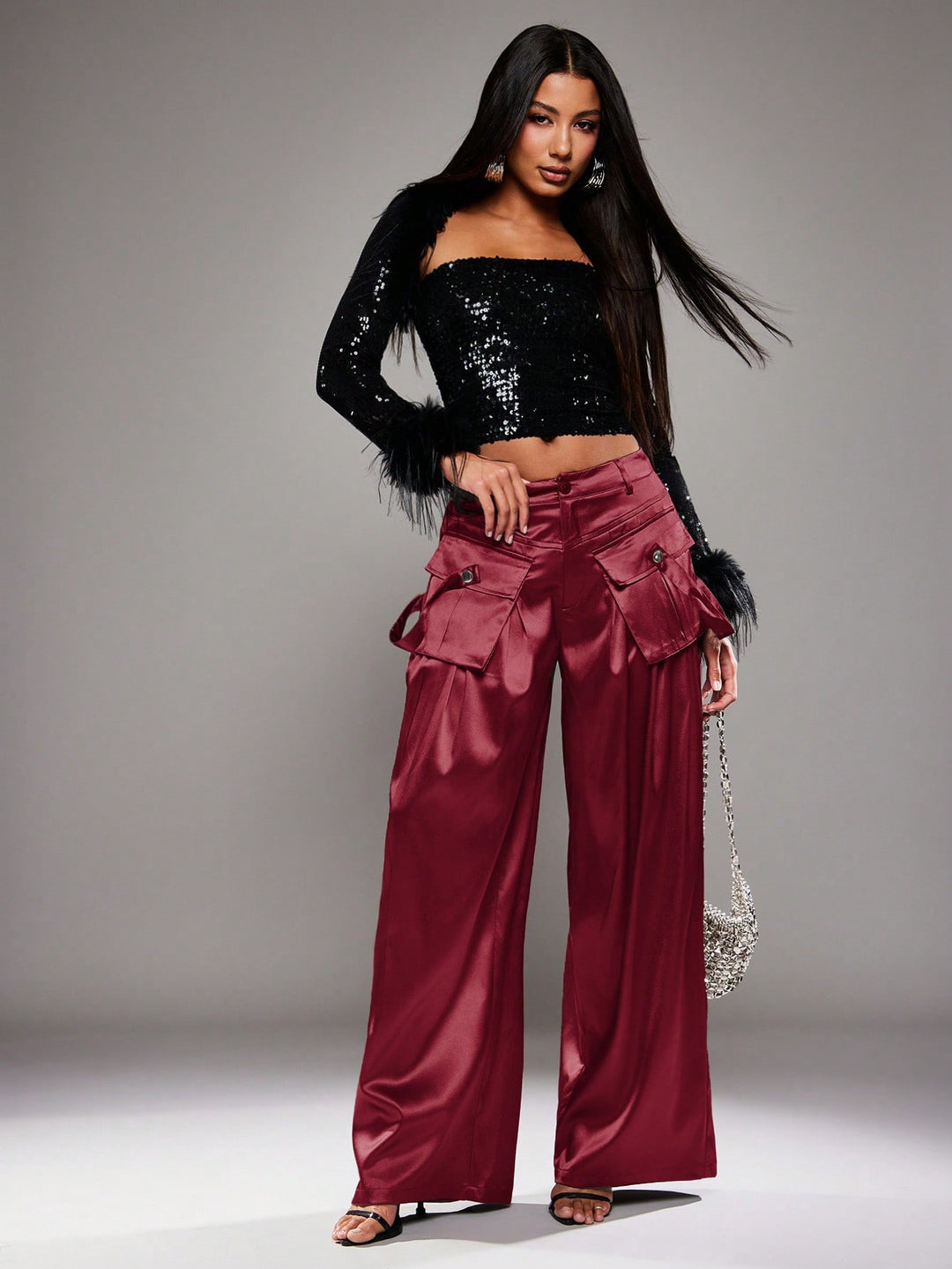 Pantaloni SHEIN, roșu