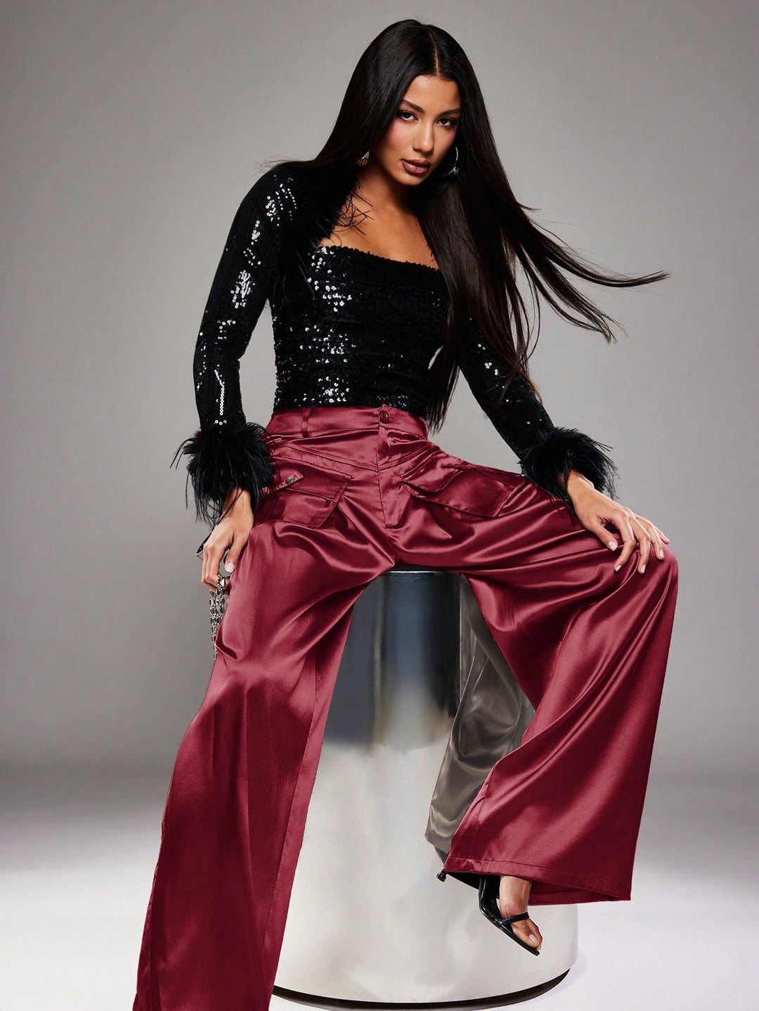Pantaloni SHEIN, roșu