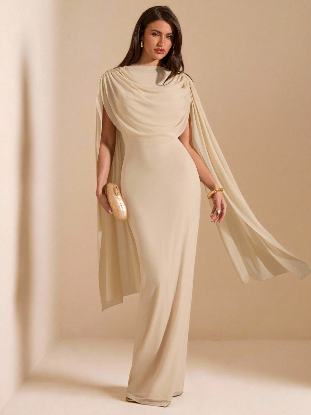 Rochie maxi SHEIN, bej