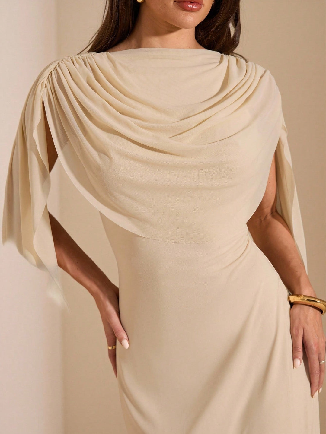 Rochie maxi SHEIN, bej