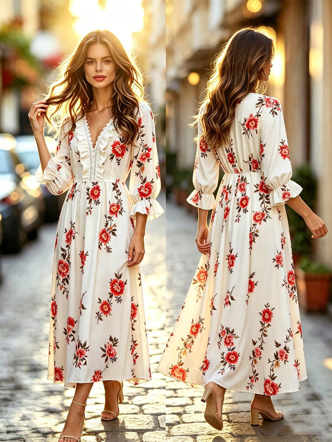 Rochie maxi SHEIN, bej