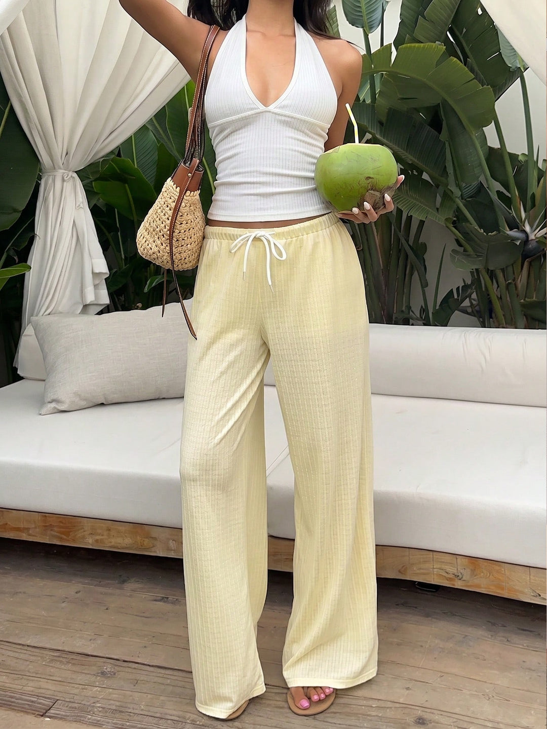 Pantaloni SHEIN, galben