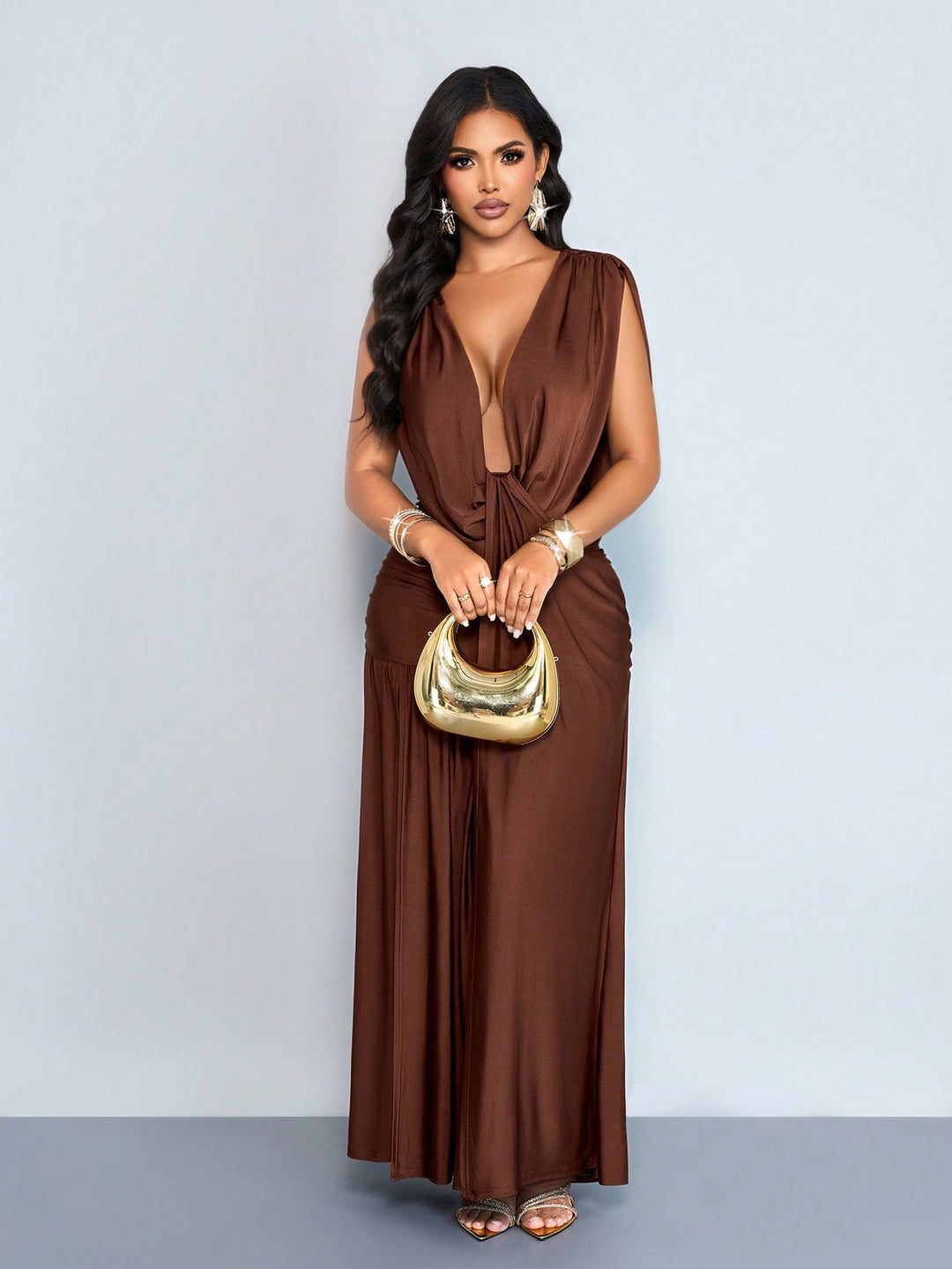 Rochie maxi SHEIN, maro