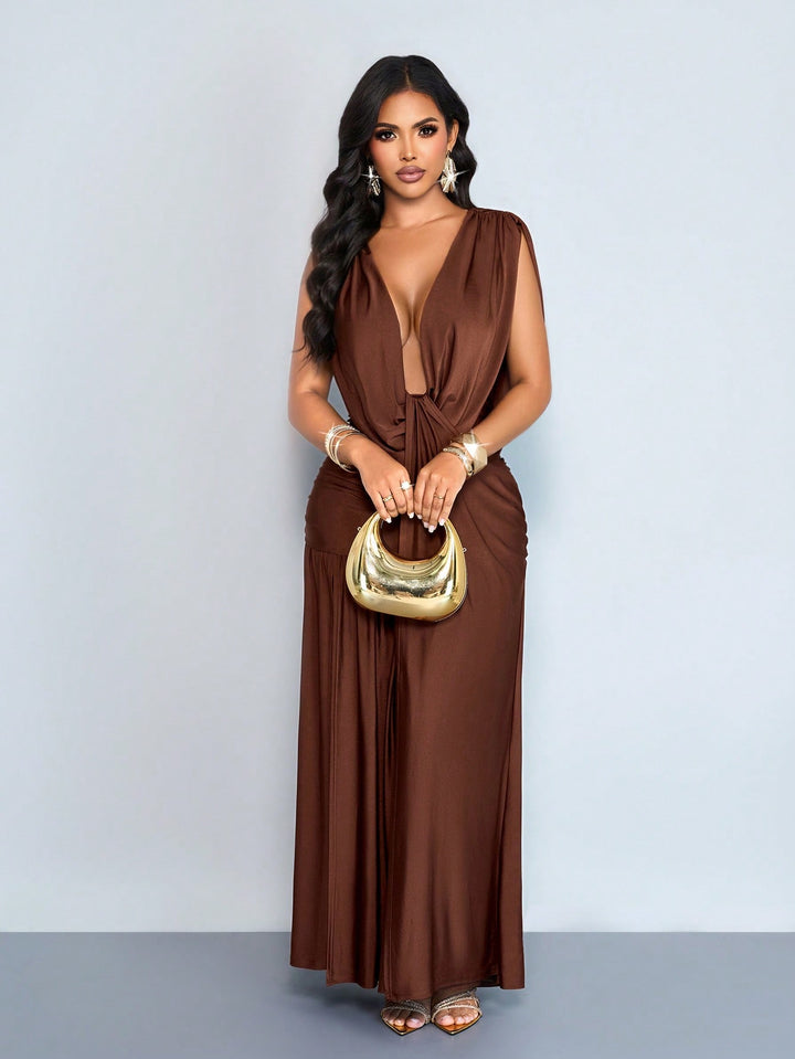 Rochie maxi SHEIN, maro