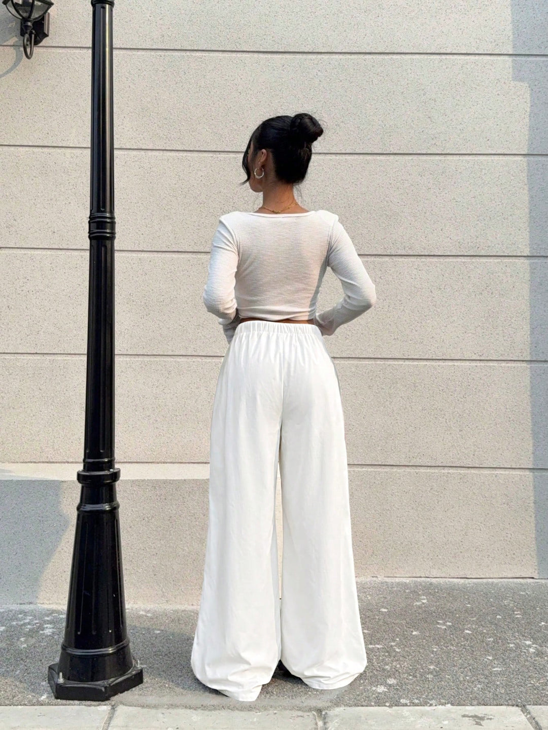 Pantaloni SHEIN, alb