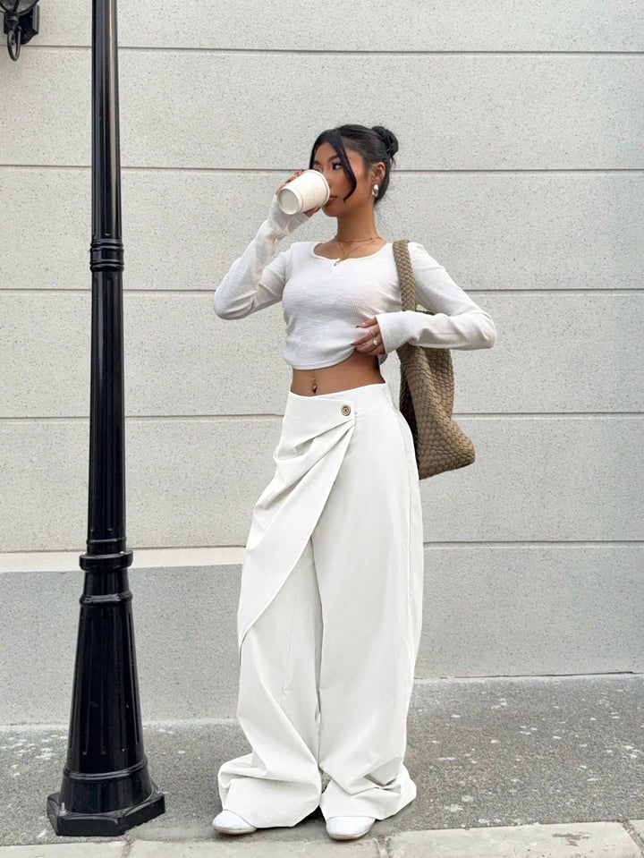 Pantaloni SHEIN, alb