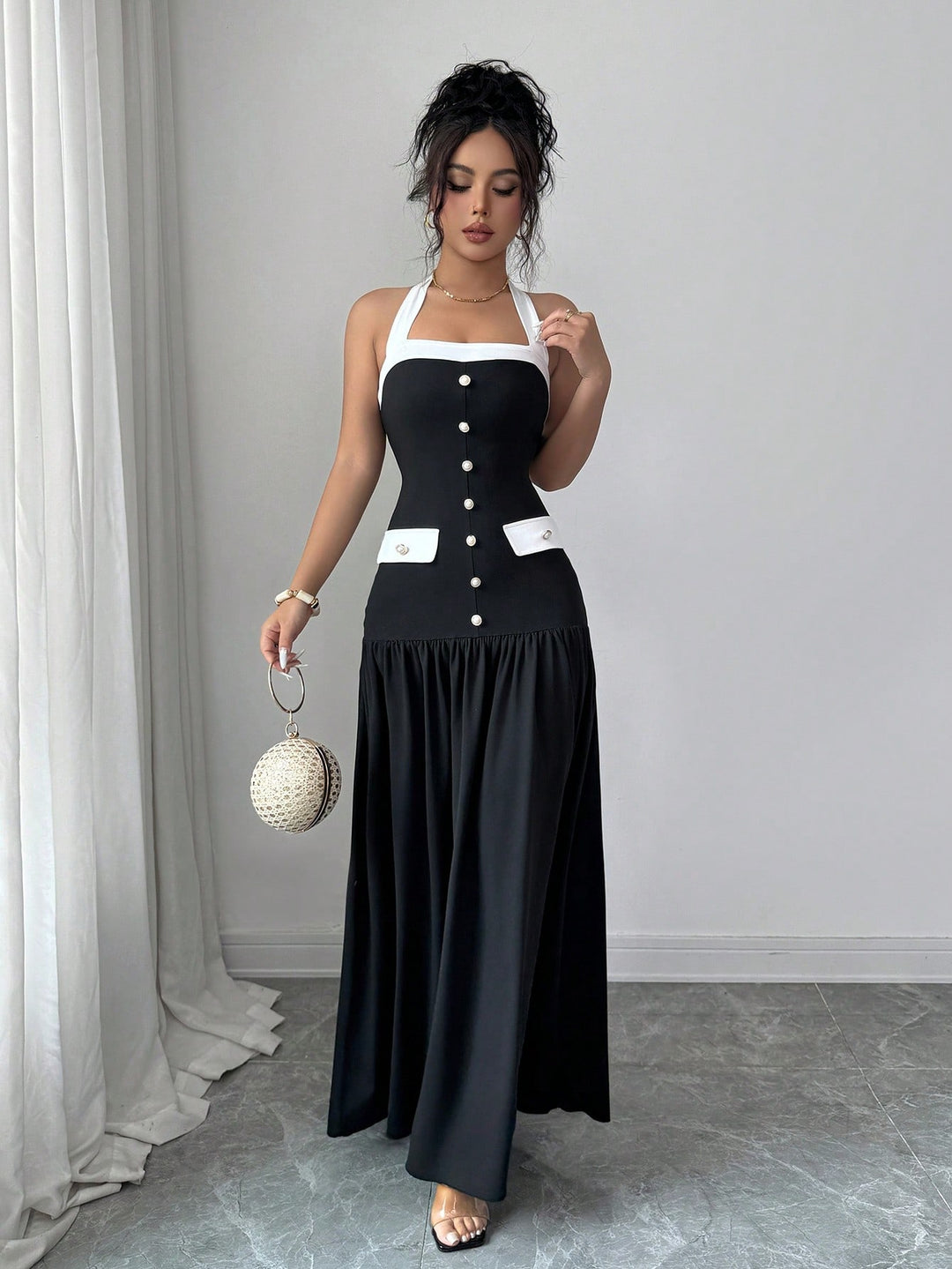 Rochie maxi SHEIN, negru