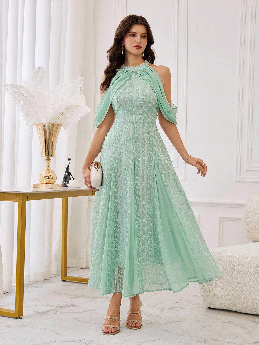 Rochie maxi SHEIN, verde