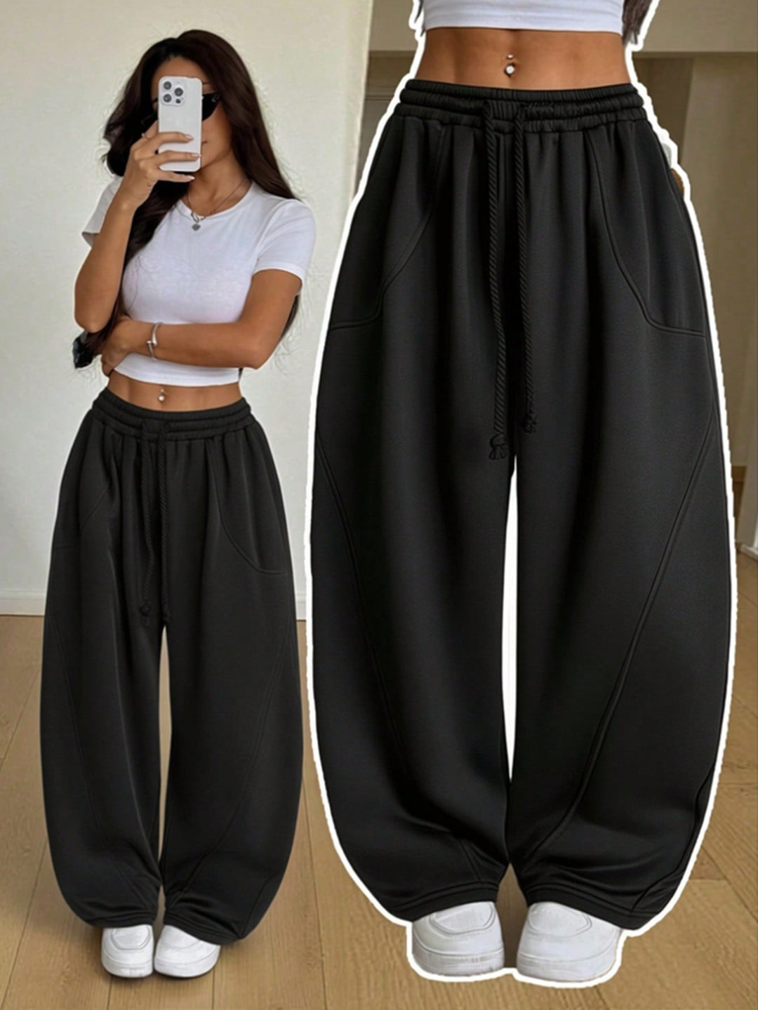 Pantaloni SHEIN, negru