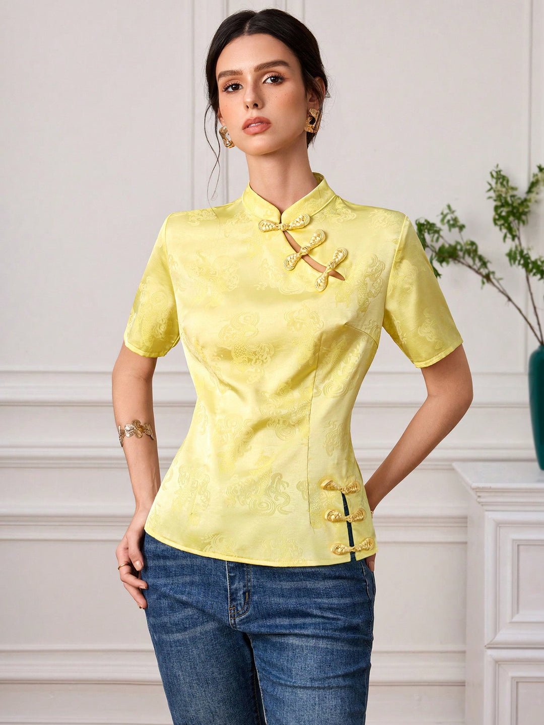 Top SHEIN, galben