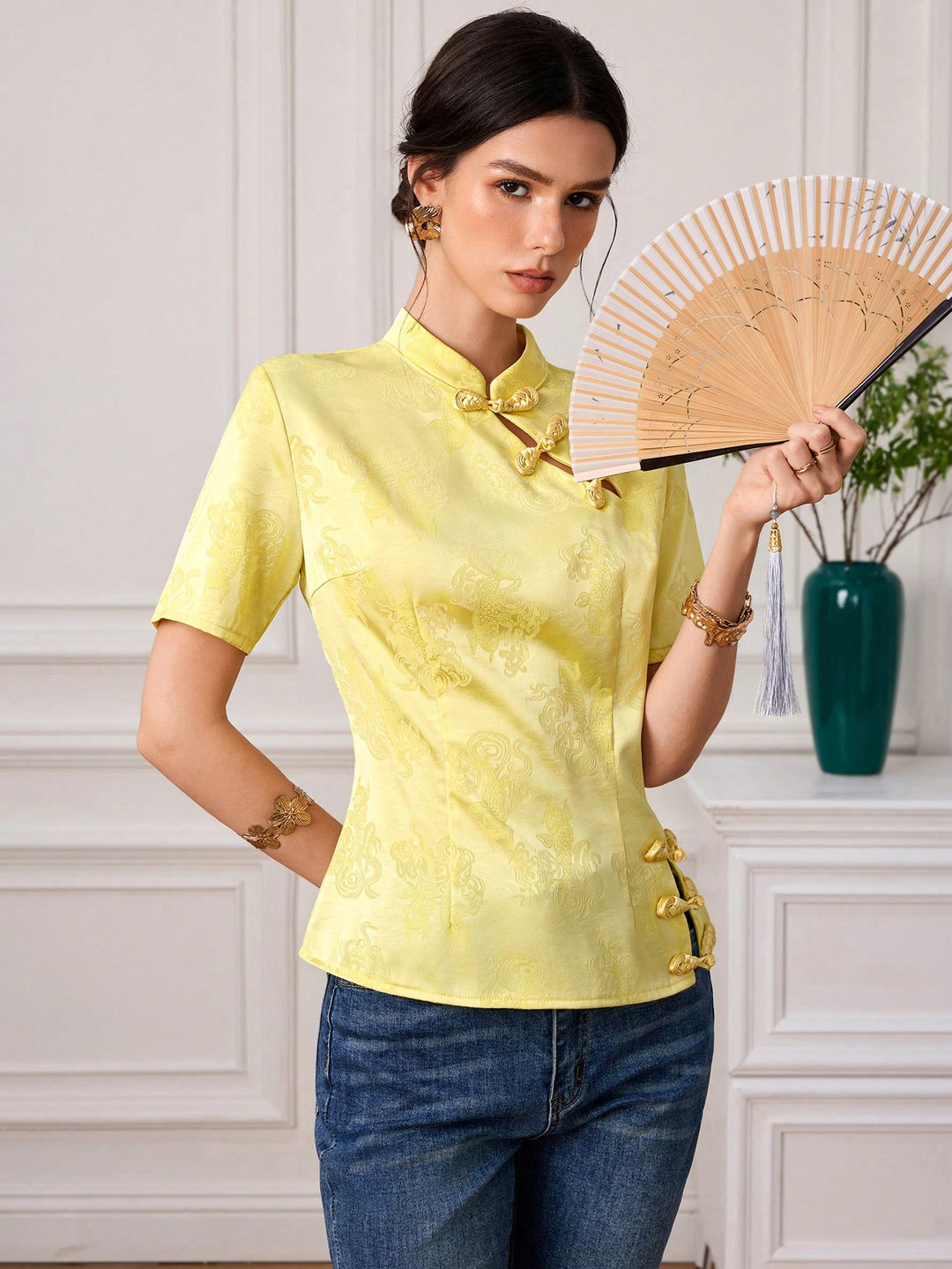 Top SHEIN, galben