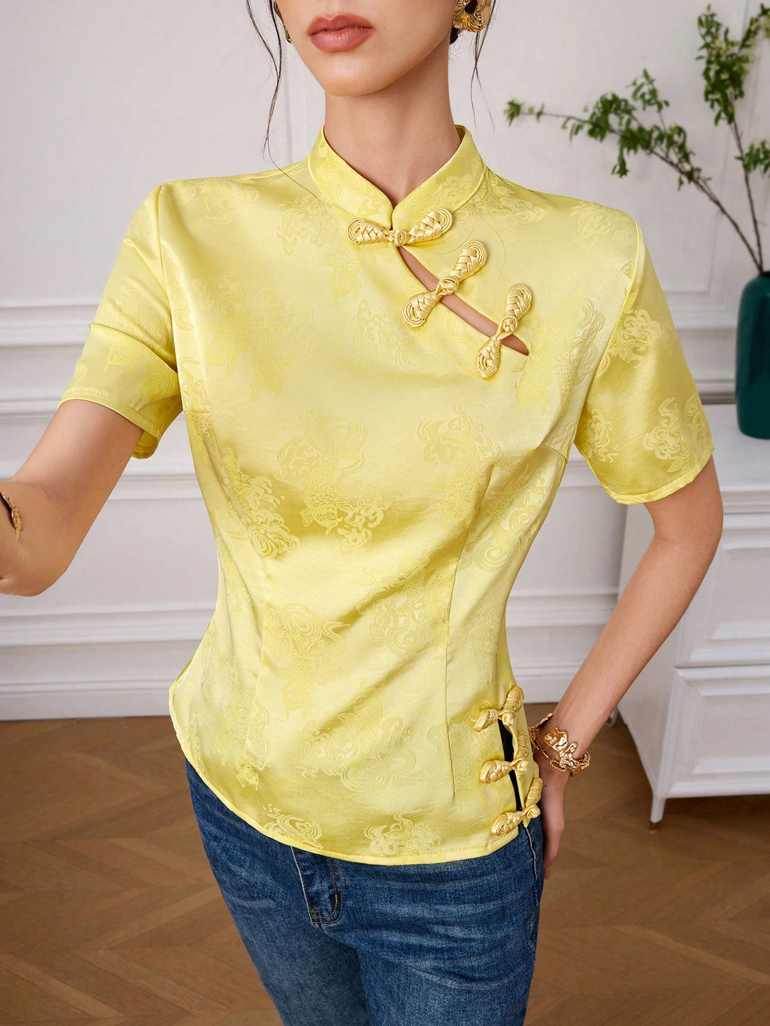 Top SHEIN, galben