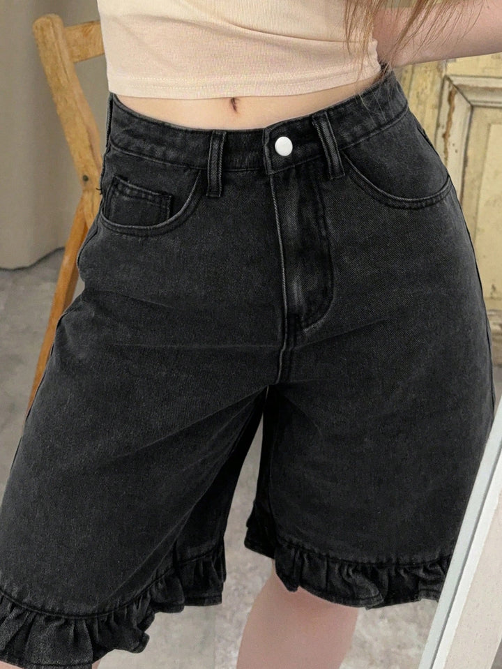 Pantaloni scurți SHEIN, negru