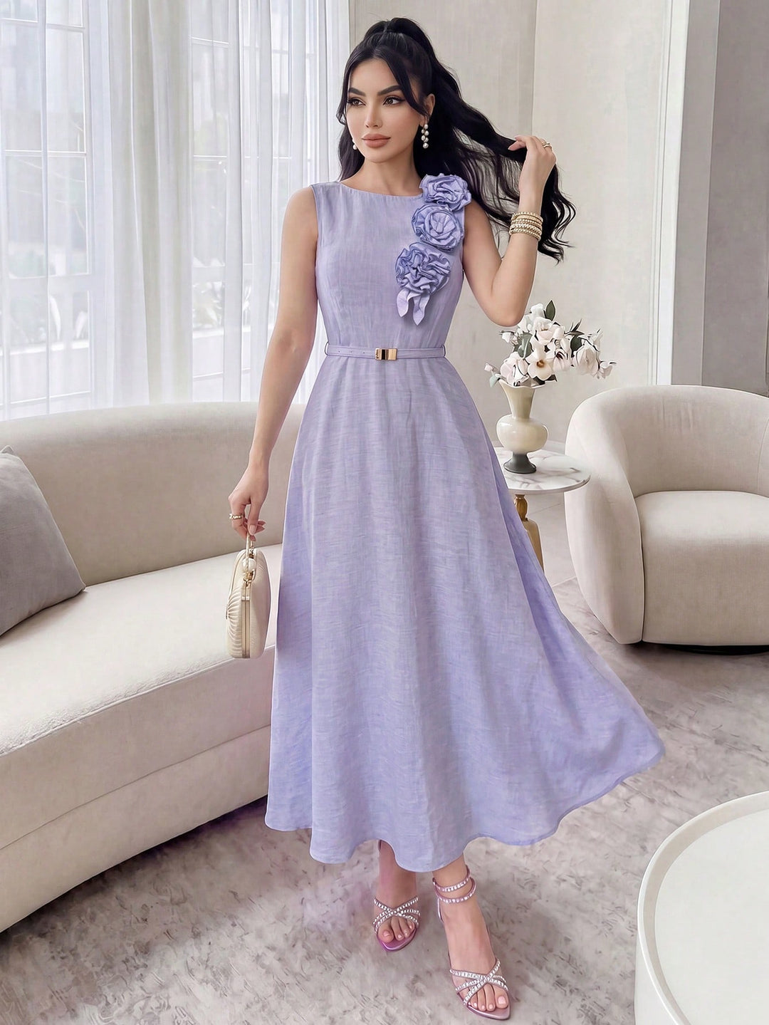 Rochie midi SHEIN, mov