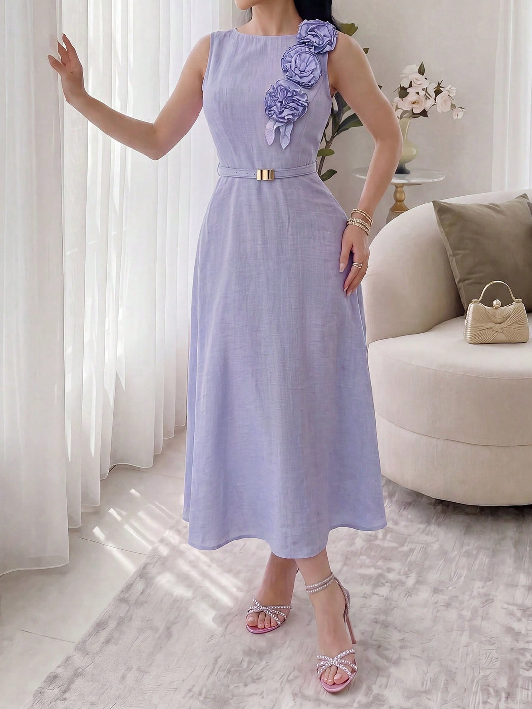 Rochie midi SHEIN, mov