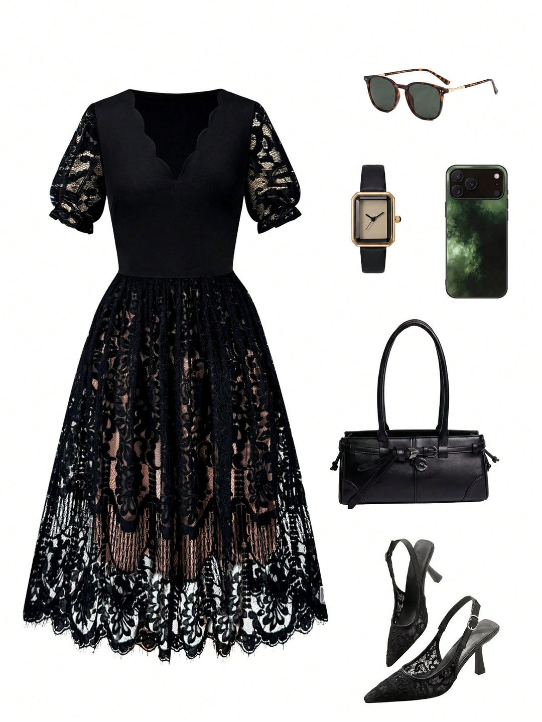 Rochie midi SHEIN, negru