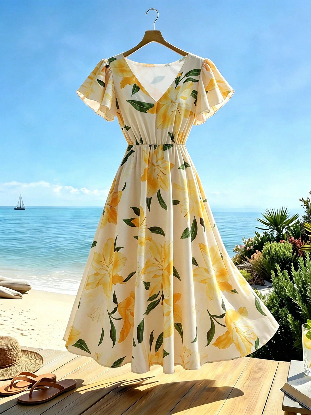Rochie midi SHEIN, galben
