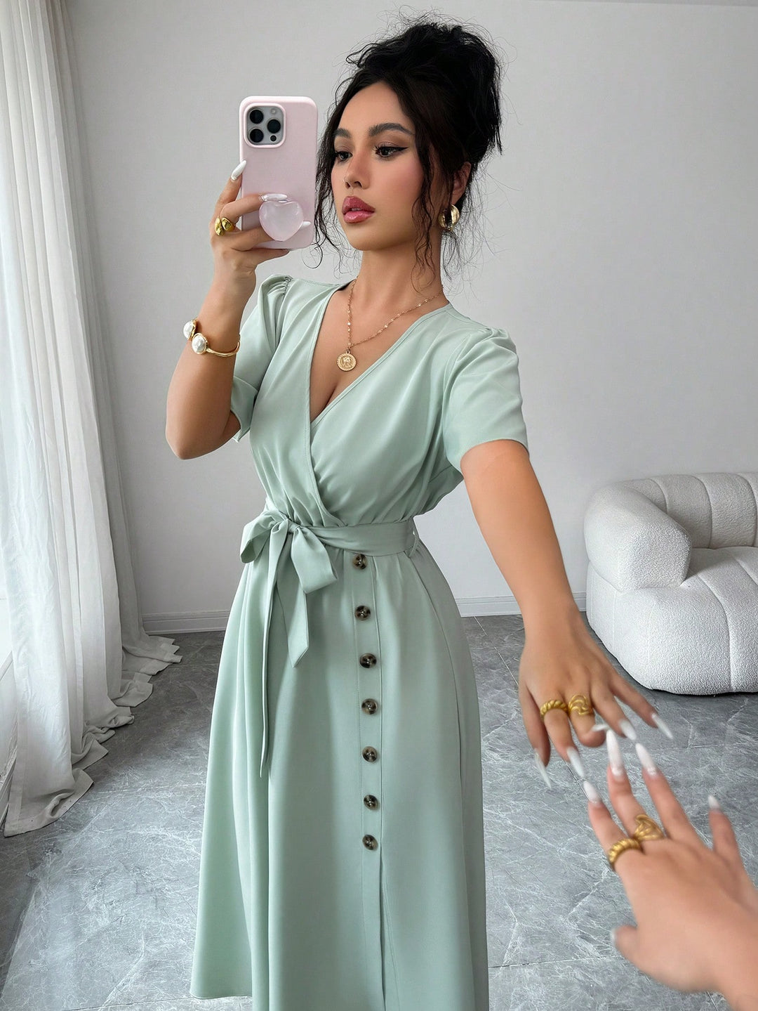 Rochie maxi SHEIN, verde