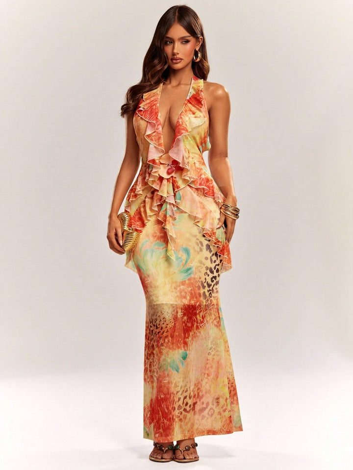 Rochie maxi SHEIN, mix culori