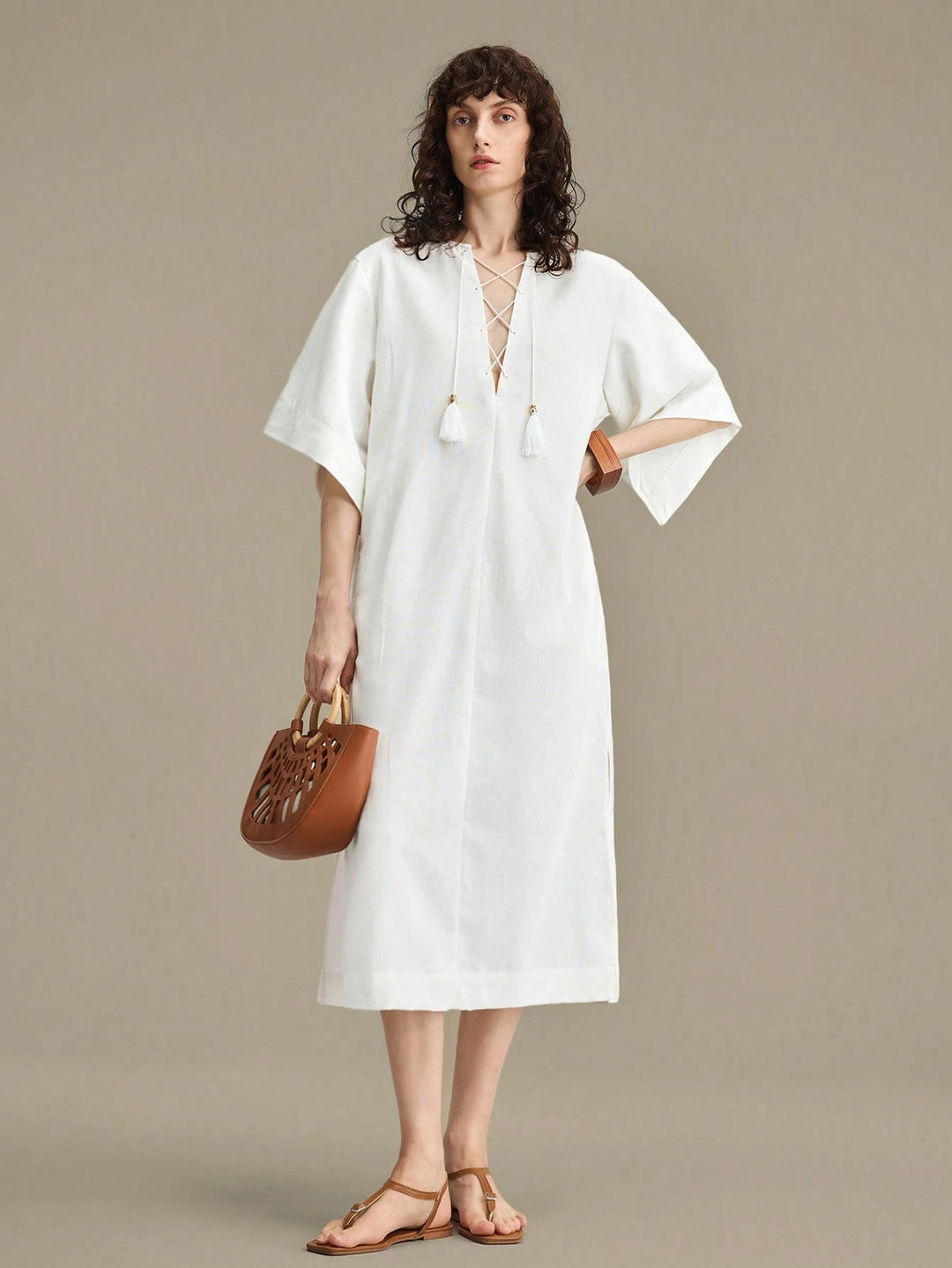 Rochie midi SHEIN, alb