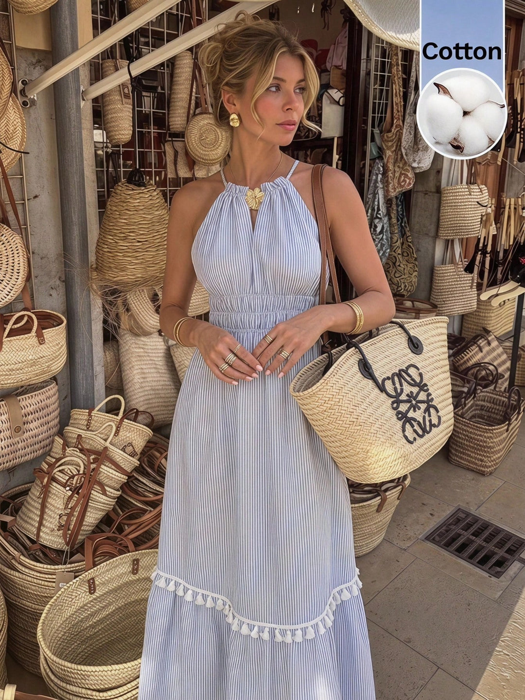Rochie maxi SHEIN, albastru