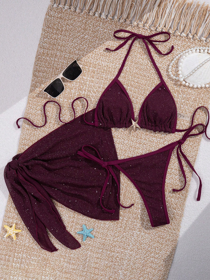 Set bikini SHEIN, vișiniu