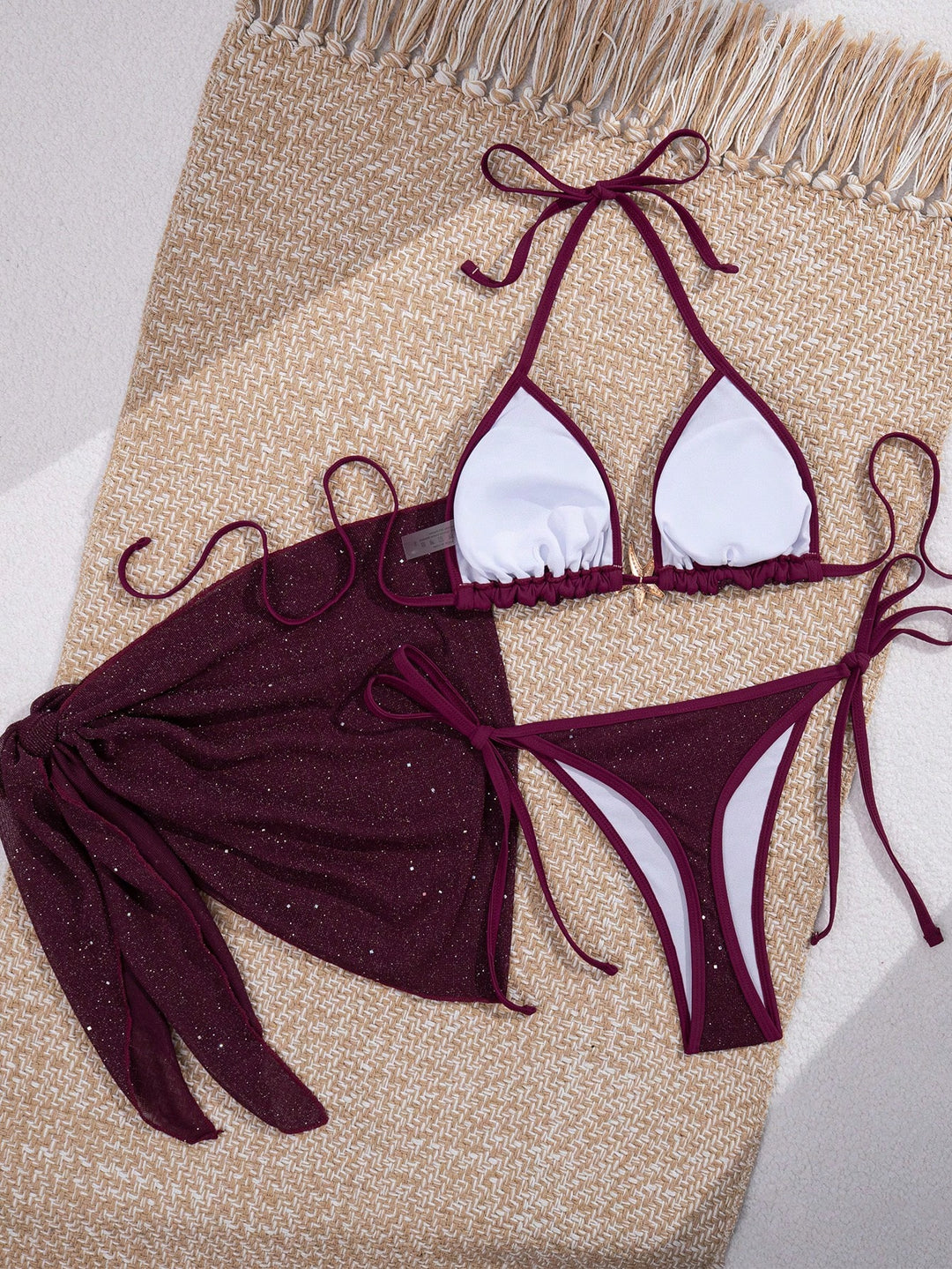 Set bikini SHEIN, vișiniu
