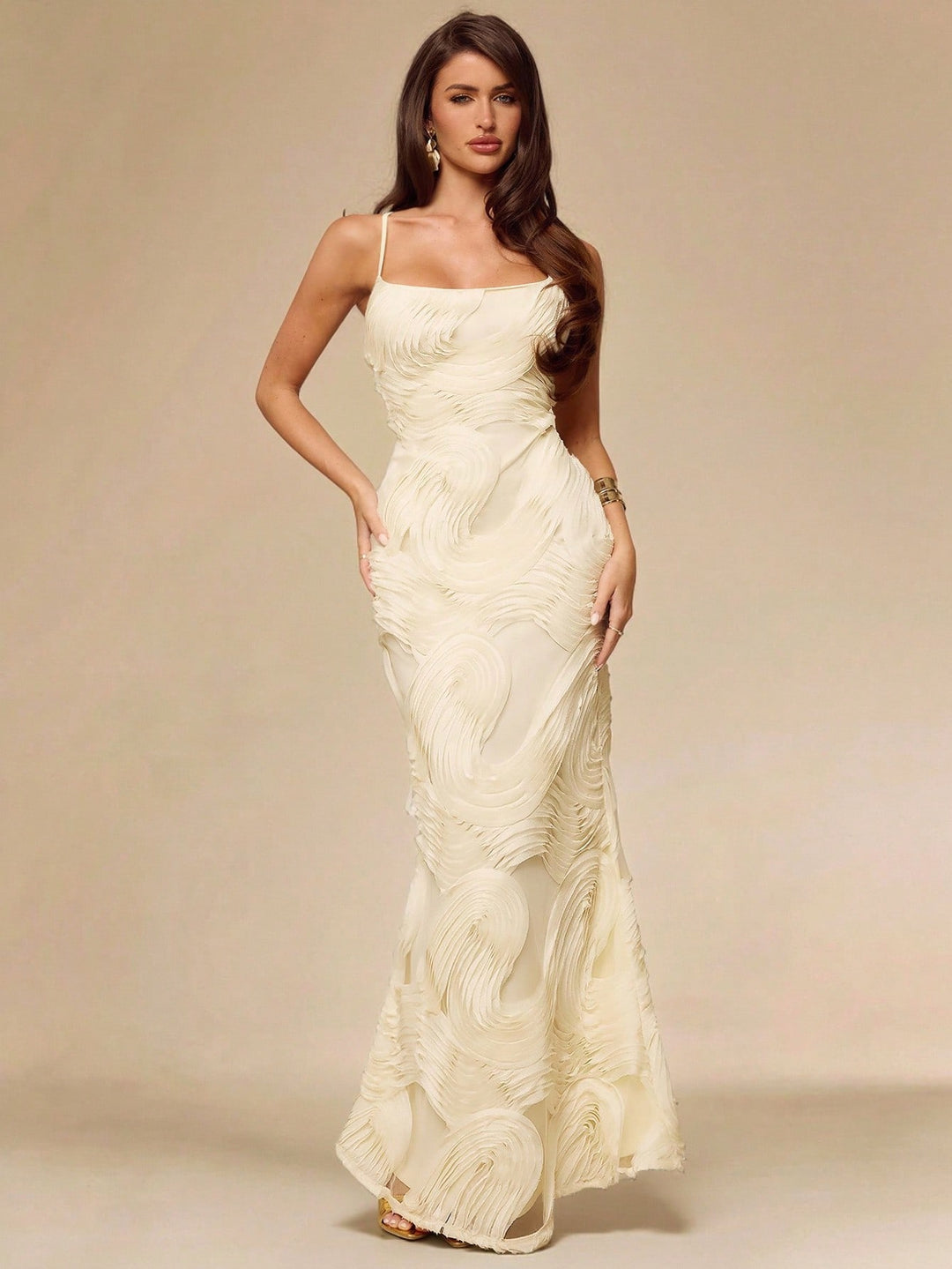 Rochie maxi SHEIN, bej