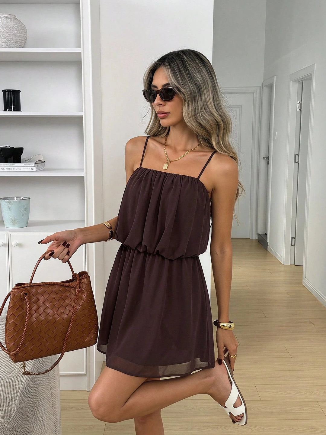 Rochie mini SHEIN, maro
