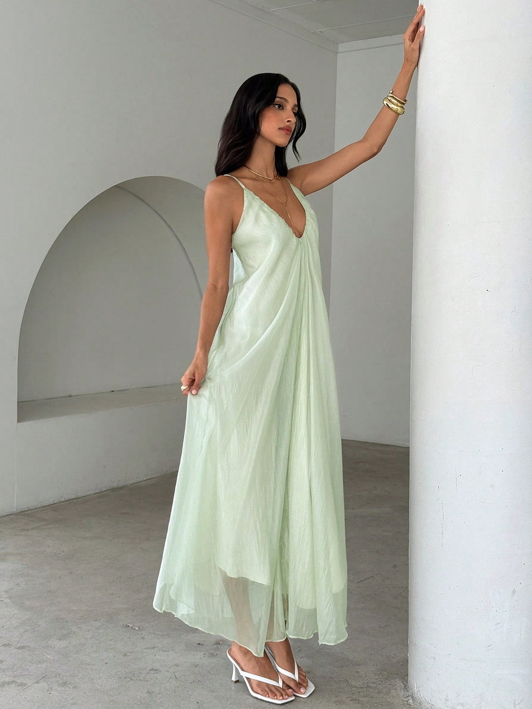 Rochie maxi SHEIN, verde