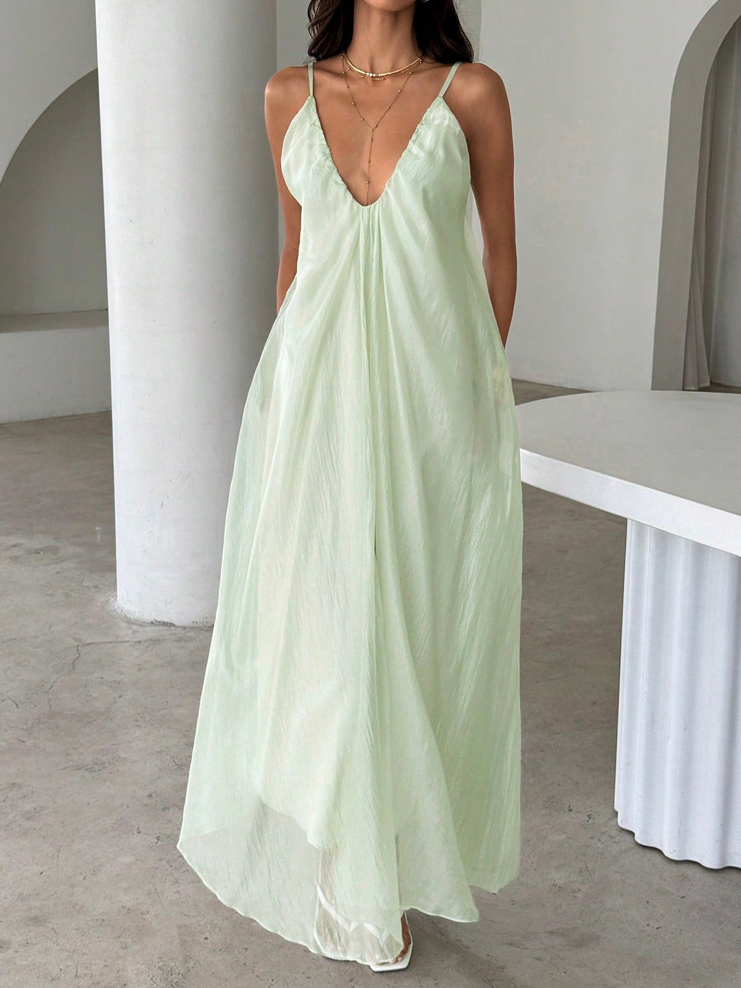 Rochie maxi SHEIN, verde