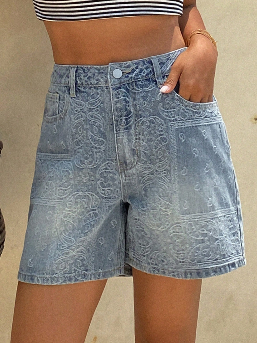 Pantaloni scurți SHEIN, albastru