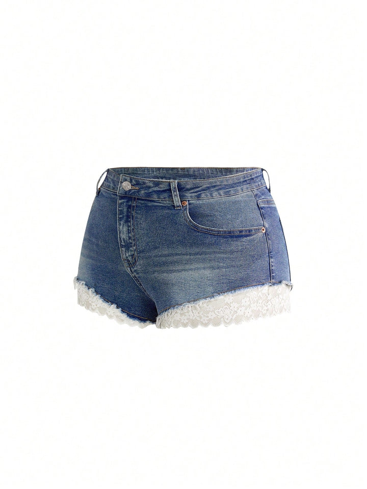 Pantaloni scurți de blugi SHEIN, albastru
