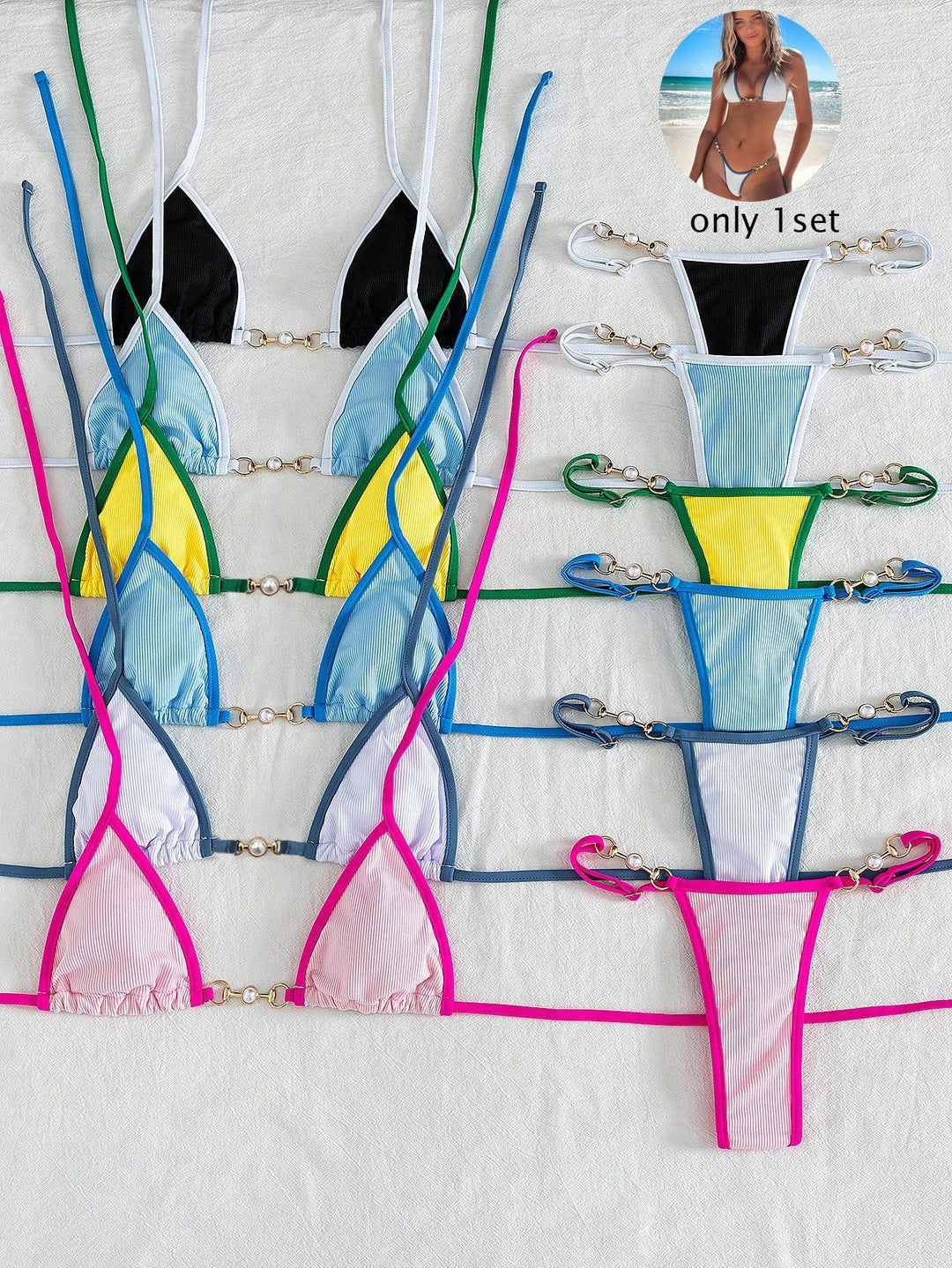 Set bikini SHEIN, alb