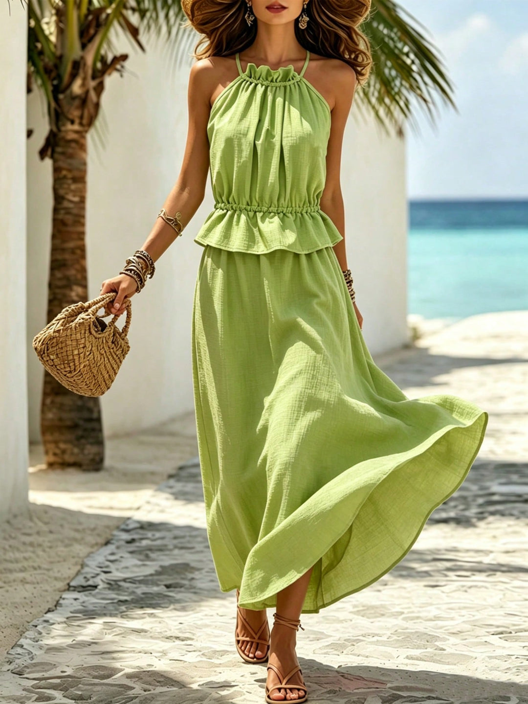 Rochie maxi SHEIN, verde
