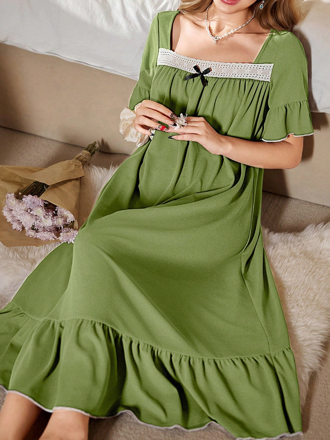 Rochie maxi SHEIN, verde