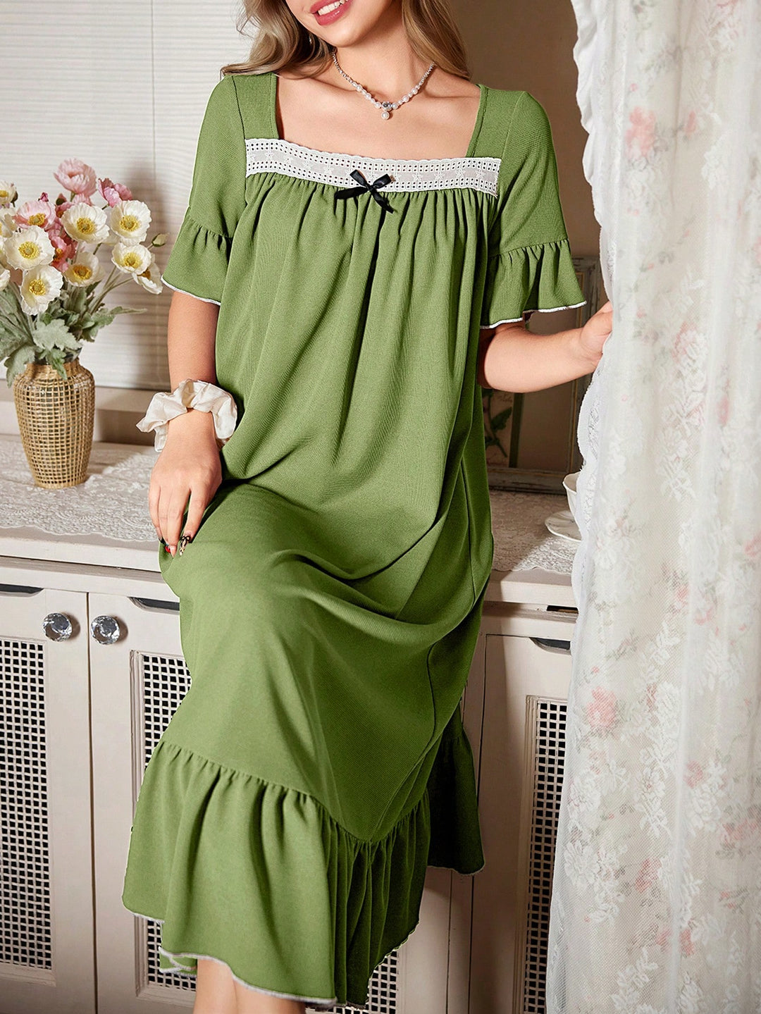 Rochie maxi SHEIN, verde