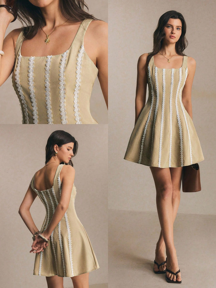 Rochie mini SHEIN, kaki