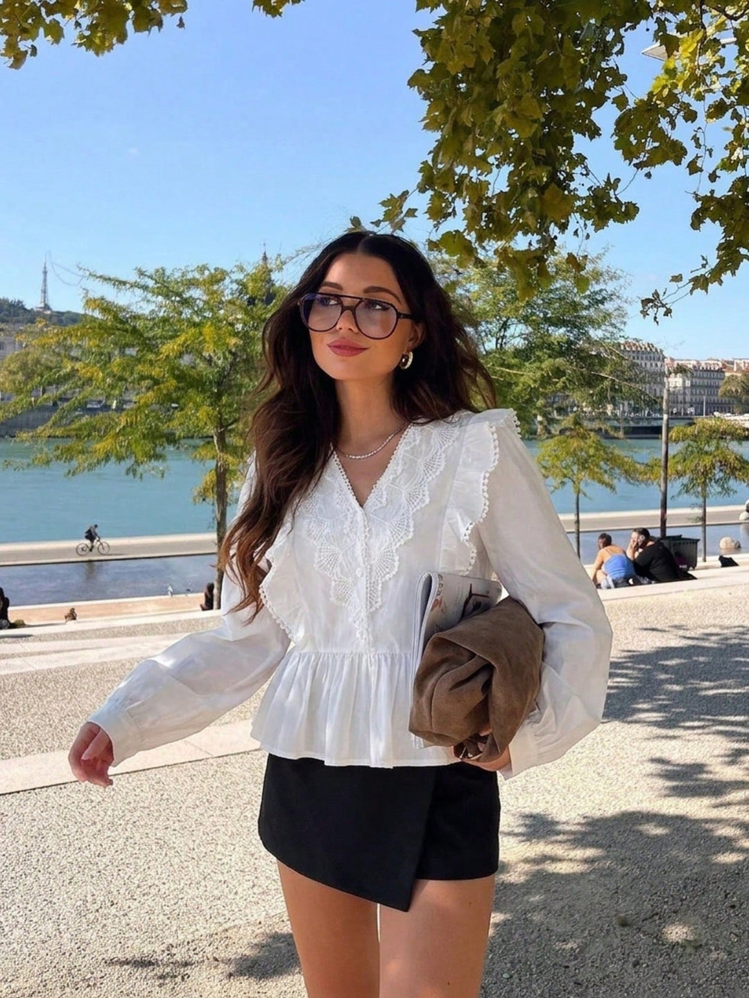 Top casual SHEIN, alb