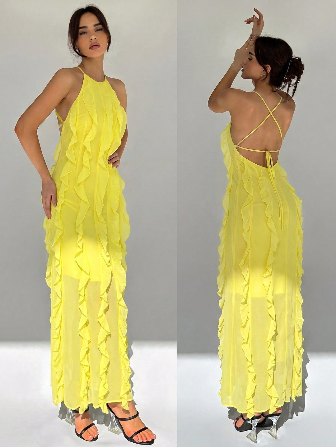 Rochie maxi SHEIN, galben