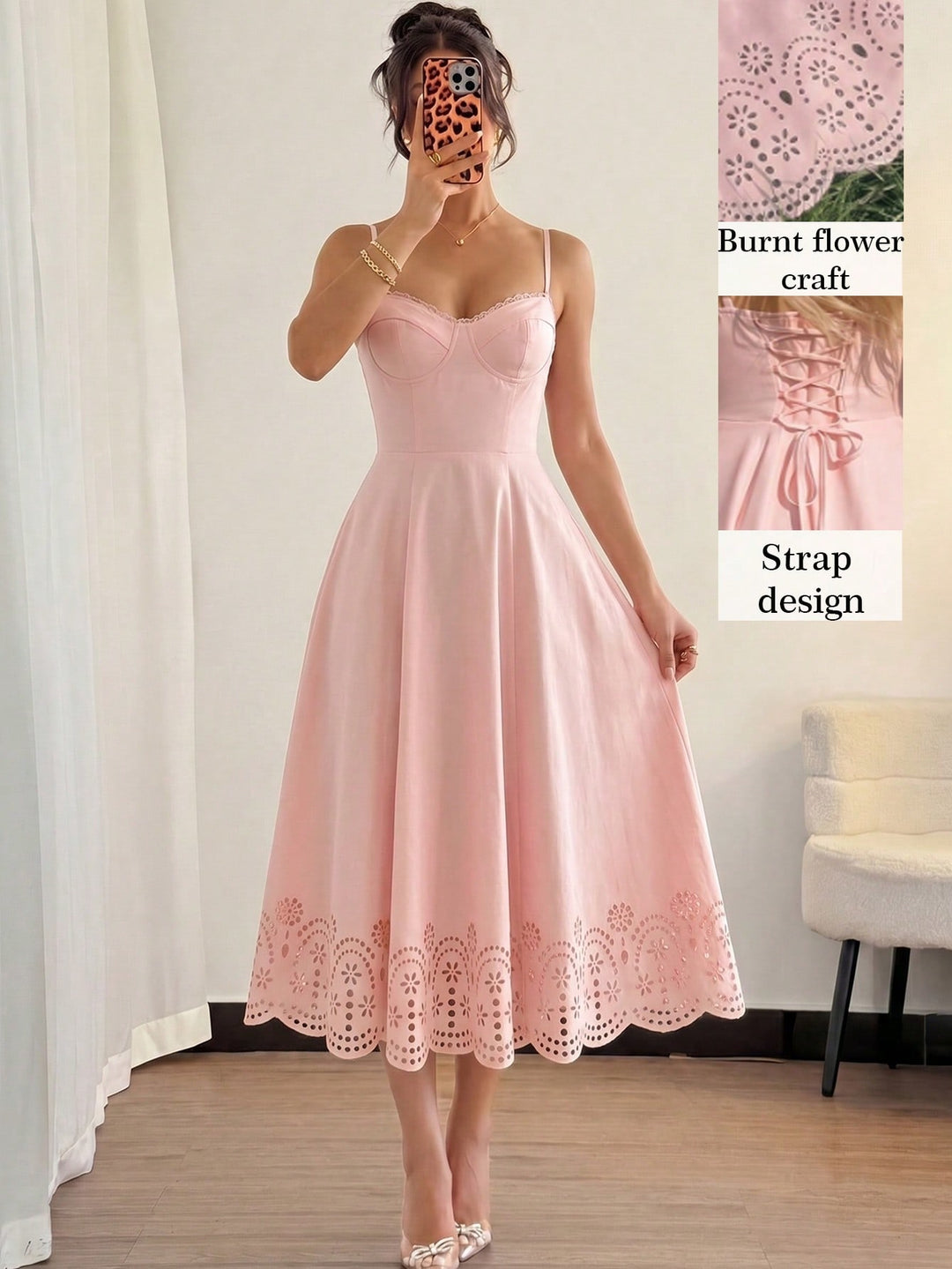Rochie maxi SHEIN, roz